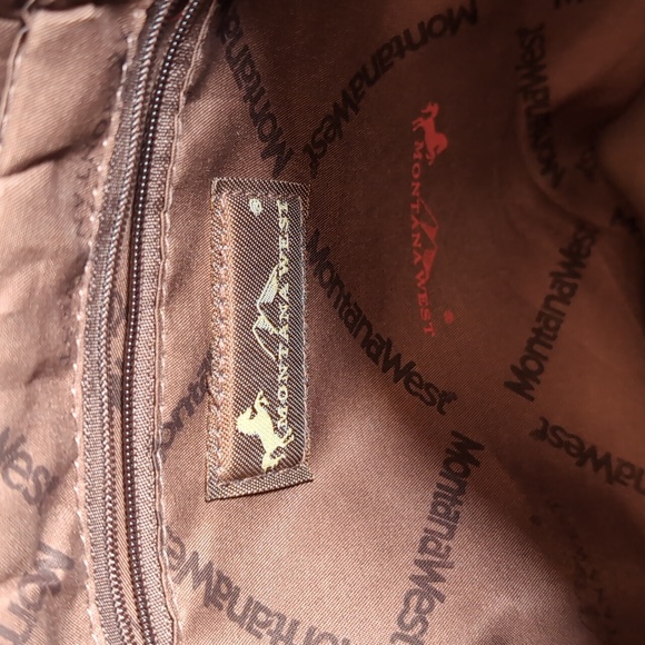 Montana West Leather Handbag Studded Details Chocolate Brown - Picture 7 of 9